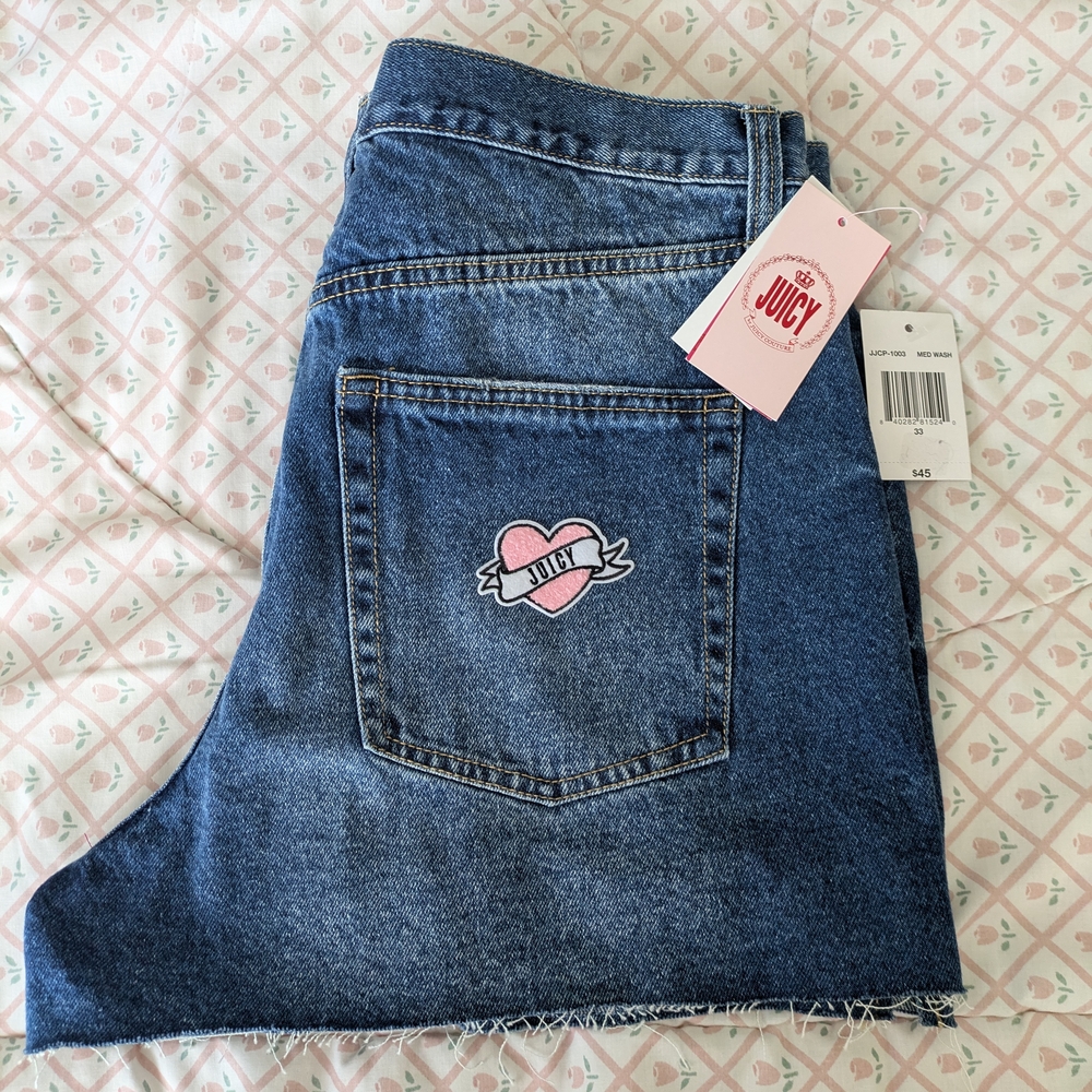 Juicy Couture Blue Jean Shorts with Vintage Wash